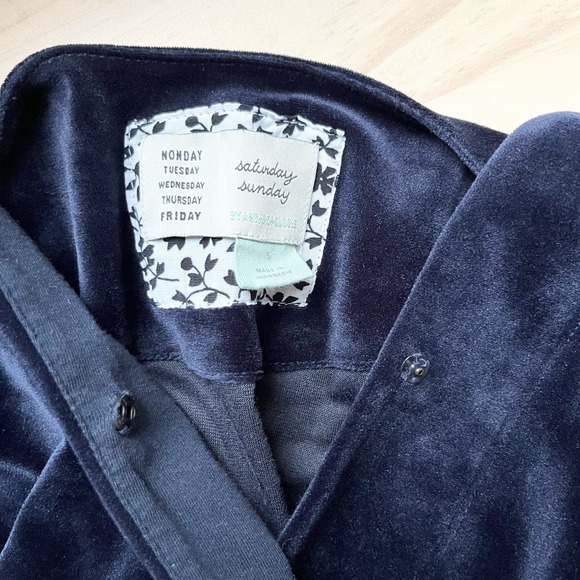 Anthropologie Saturday Sunday Velour Jumpsuit in Navy, Size Small - Picture 6 of 15